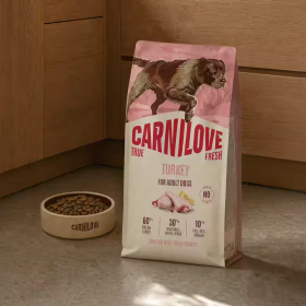 Ултра премиум суха храна за кучета Carnilove TRUE FRESH Fish & Turkey Dry Dog Food с 34% прясна риба и 26% прясно пуешко месо 1,5 кг
